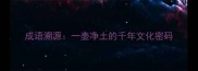 成语溯源一壶净土的千年文化密码