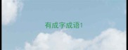有成字成语