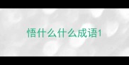 悟什么什么成语