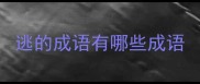 逃的成语有哪些成语