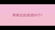 带南北的成语50个
