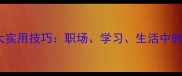 四字成语的四大实用技巧职场学习生活中的高效表达指南