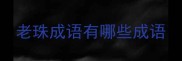 老珠成语有哪些成语