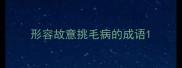 形容故意挑毛病的成语