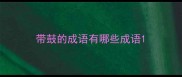 带鼓的成语有哪些成语