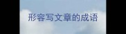 形容写文章的成语