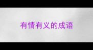 有情有义的成语