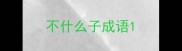 不什么子成语