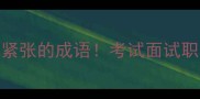 10个必学缓解紧张的成语考试面试职场压力全搞定