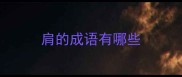 肩的成语有哪些