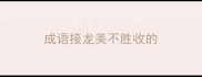 成语接龙美不胜收的