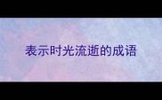 表示时光流逝的成语