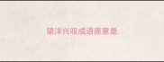 望洋兴叹成语原意是
