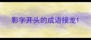 影字开头的成语接龙