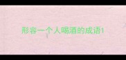 形容一个人喝酒的成语
