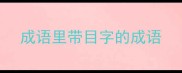 成语里带目字的成语