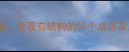 双有成语全含双有结构的50个成语及用法指南
