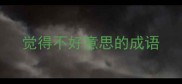 觉得不好意思的成语