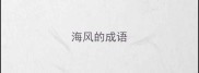海风的成语