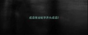 成语接龙帖字开头成语