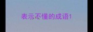 表示不懂的成语