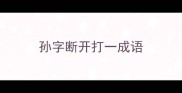 孙字断开打一成语