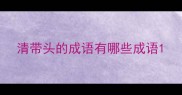 清带头的成语有哪些成语