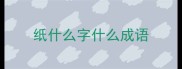 纸什么字什么成语