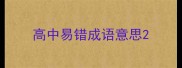高中易错成语意思