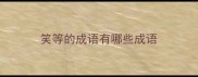 笑等的成语有哪些成语