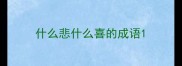 什么悲什么喜的成语