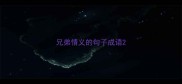 兄弟情义的句子成语