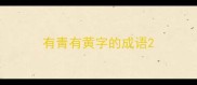 有青有黄字的成语