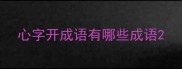 心字开成语有哪些成语