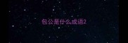 包公是什么成语