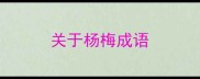 关于杨梅成语