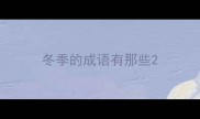 冬季的成语有那些