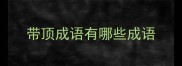 带顶成语有哪些成语
