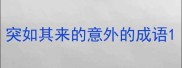 突如其来的意外的成语