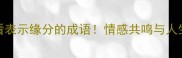 15个必看表示缘分的成语情感共鸣与人生智慧全