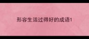 形容生活过得好的成语