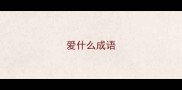 爱什么成语