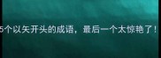 5个以矢开头的成语最后一个太惊艳了