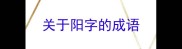 关于阳字的成语