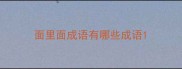 面里面成语有哪些成语