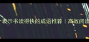 10个表示书读得快的成语推荐高效阅读必备