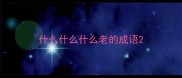 什么什么什么老的成语