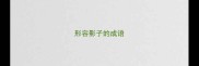 形容影子的成语