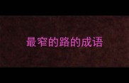 最窄的路的成语