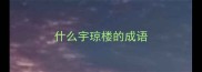 什么宇琼楼的成语
